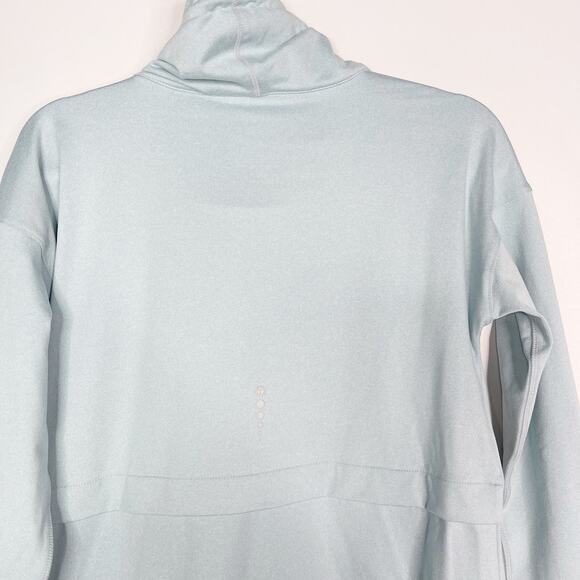 T by Talbots P Salt Blue Heather On The Move Drawstring Cowl Neck Top Pullover - Picture 6 of 10